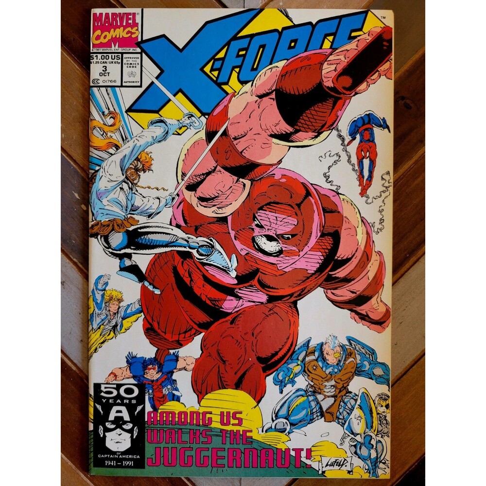 X-Force #3 VF- (Marvel 1991) Juggernaut, Black Tom, Spider-Man! By Rob Liefeld